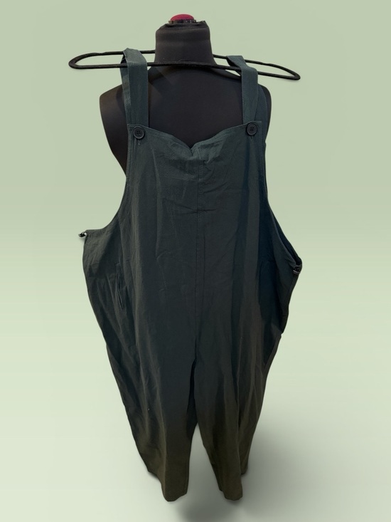 Pants - Dark Green Oversized Jumpsuit Overalls